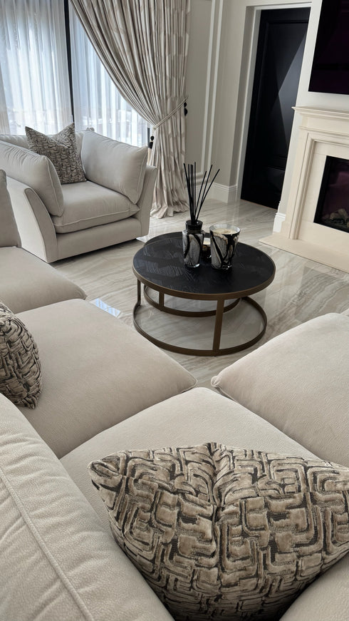 Oscar Pebble 4 Piece Corner Sofa & Stool
